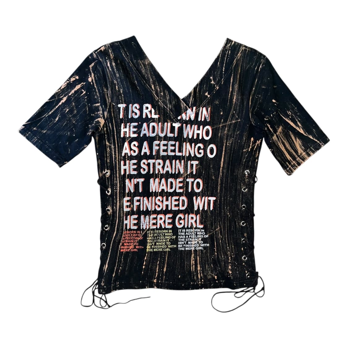 SKY BOMBER 스카이봄버 아일렛 레터링 프린팅 반팔티 y2k펑크갸루 상품이미지5