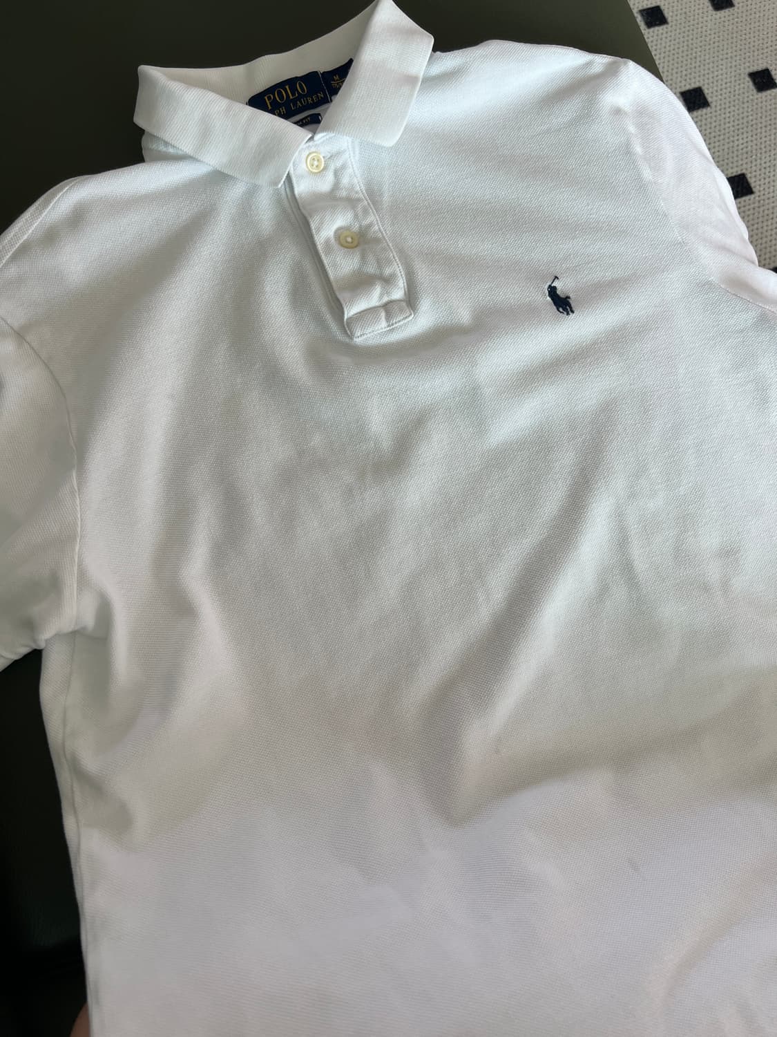 폴로 랄프로렌 화이트 반팔카라티 M (95) 상품이미지5