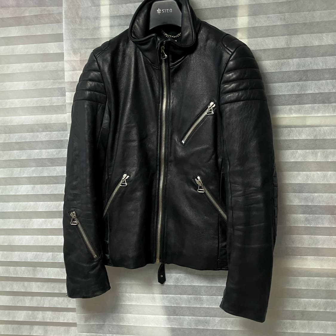 (105) System Homme 램스킨 바이커 자켓 상품이미지1