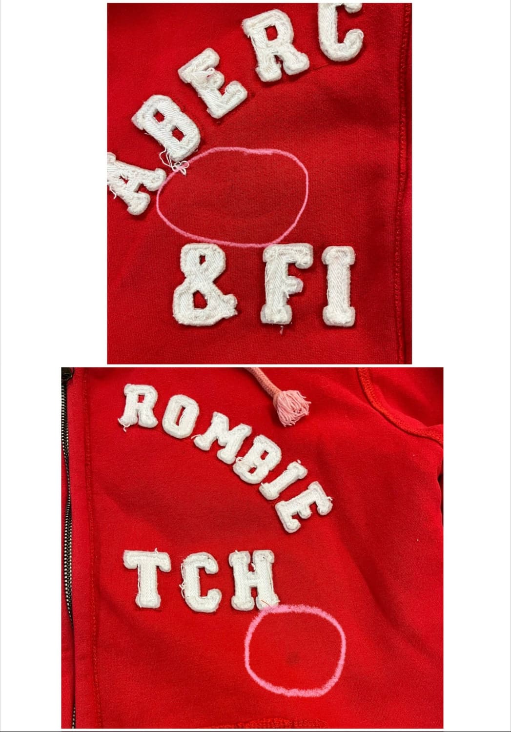 아베크롬비 양털 후드집업 레드 M #csz3319 상품이미지6