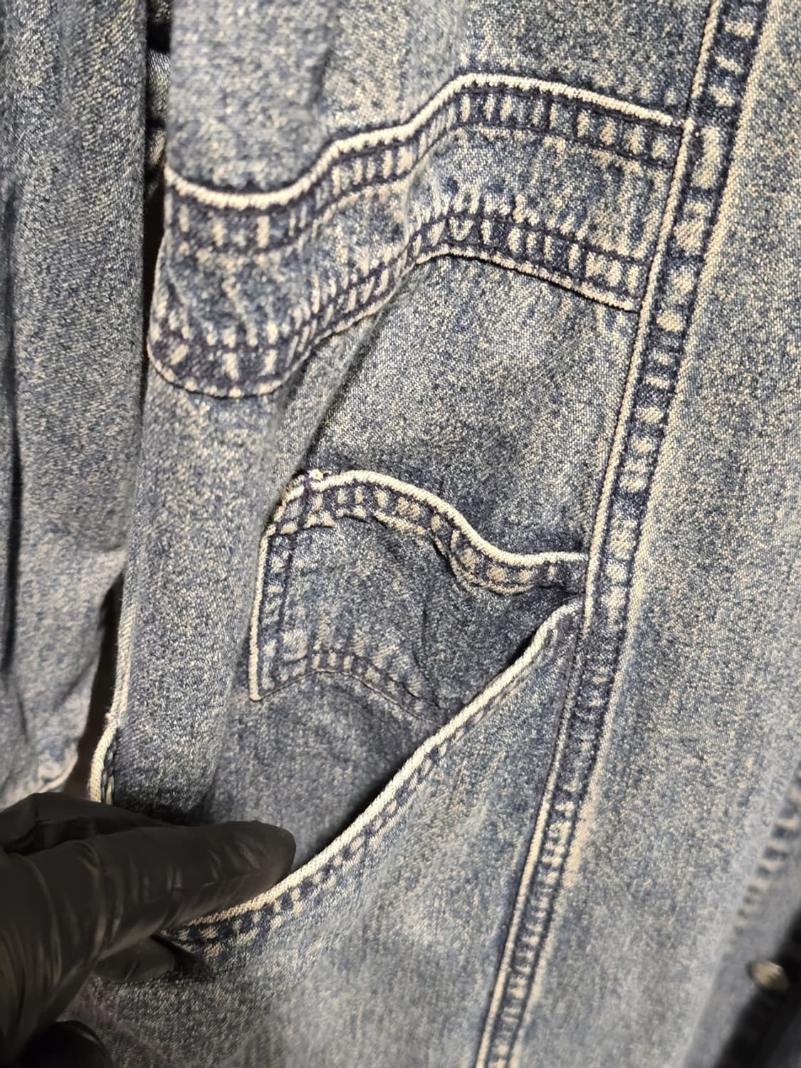 90s NO PROBLEM Denim Long Jacket 상품이미지3