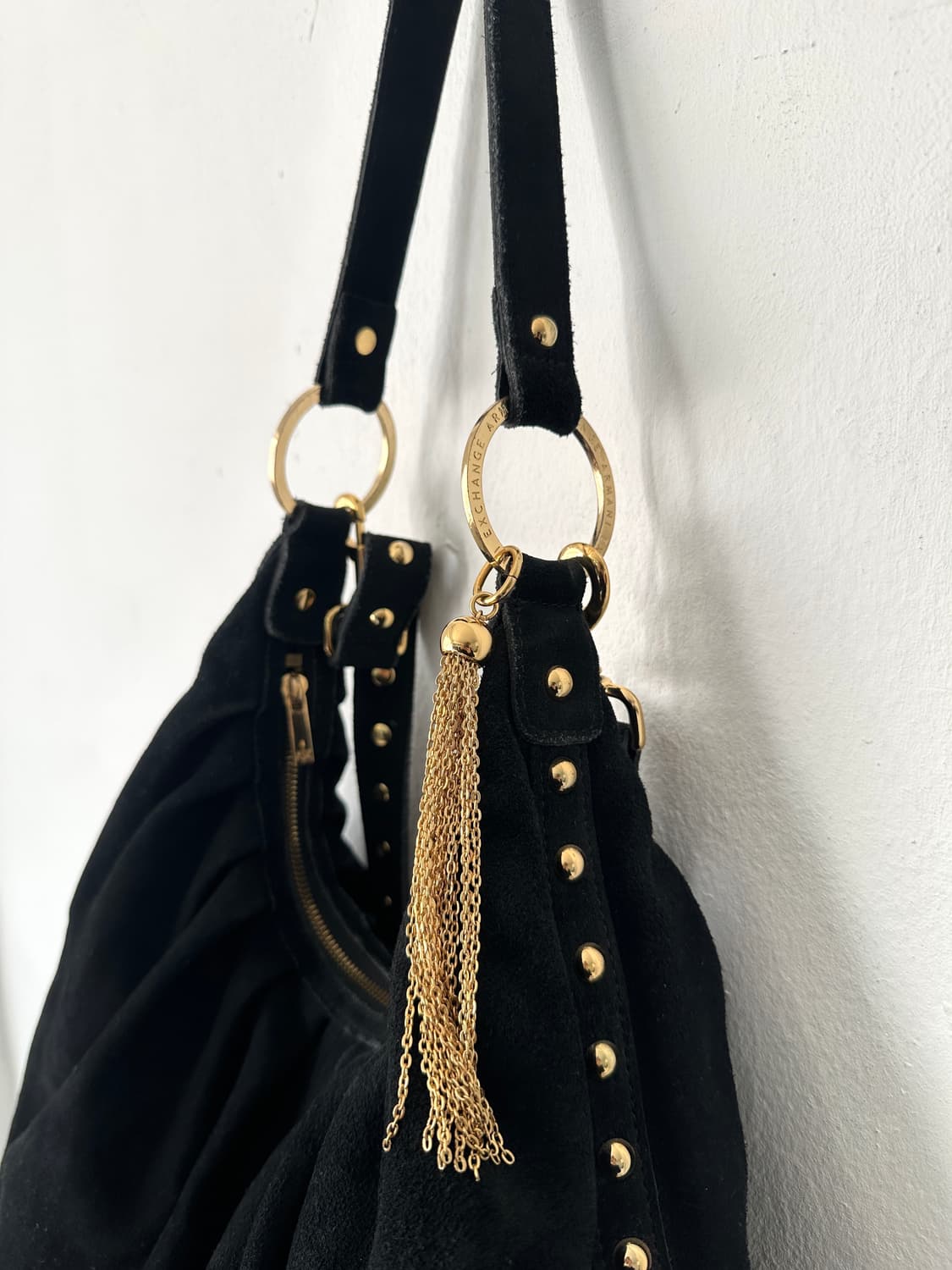 알마니 익스체인지 스터드 셔링 태슬 레더 투웨이백 상품이미지4