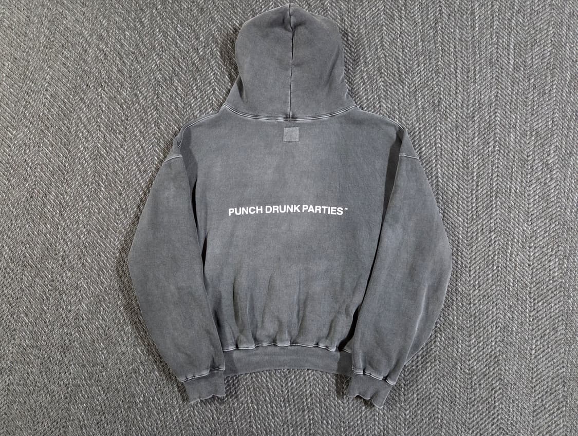 펀치드렁크파티즈 피그먼트 워싱 후드 스웨트셔츠 상품이미지2