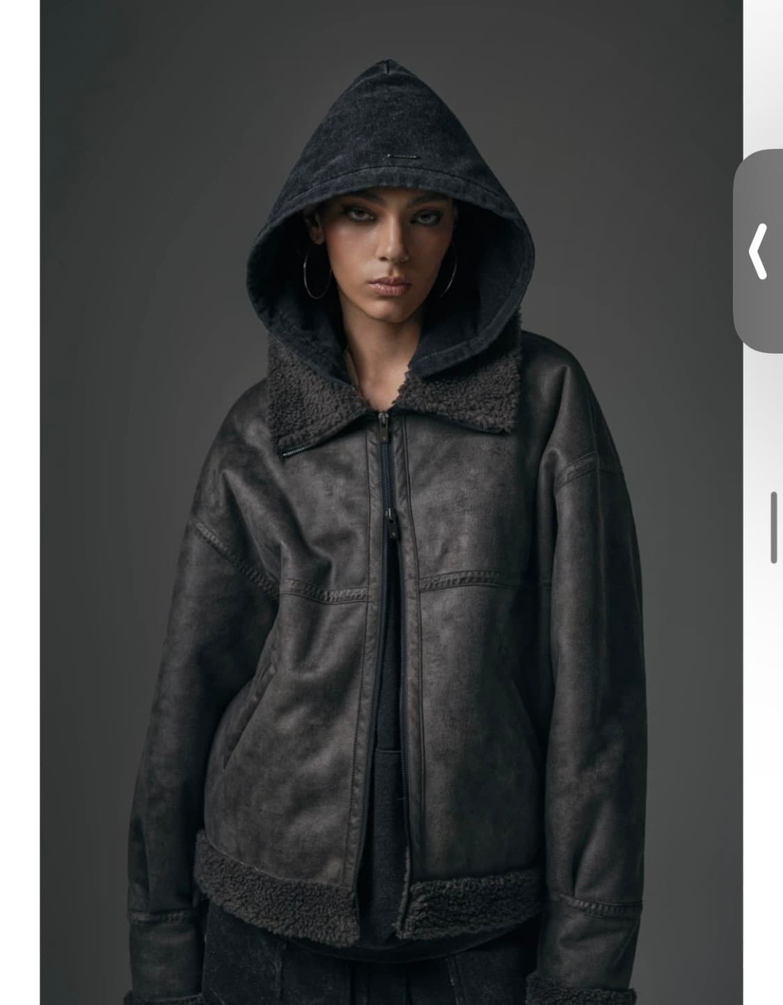 트리밍버드 하이넥 무스탕 상품이미지3