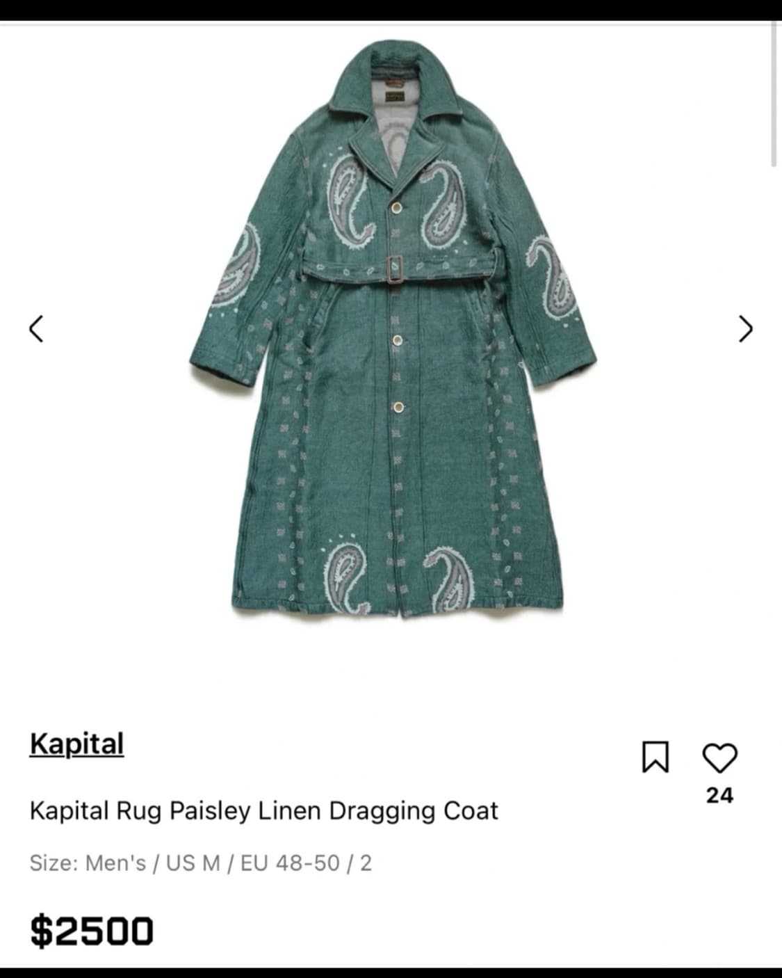 KAPITAL 캐피탈 페이즐리 코트 3사이즈 상품이미지2