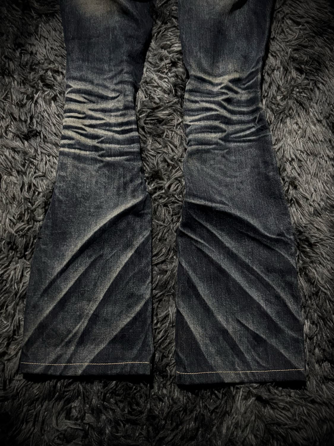 LOLITA JEANS 워싱 레터링 자수 지퍼 포켓 부츠컷 데님팬츠 상품이미지8