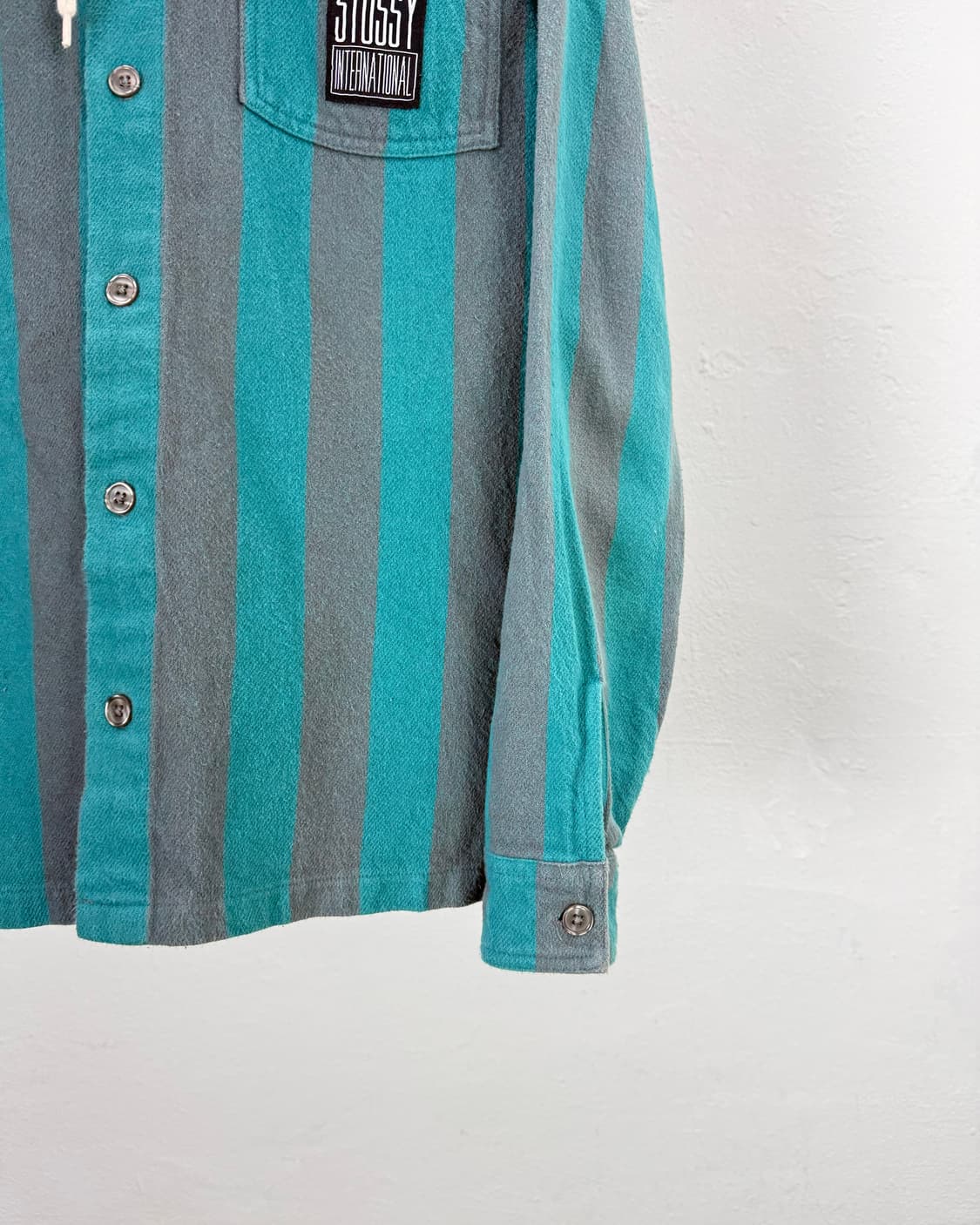 스투시 16fw 블루 스트라이프 후디 플란넬 셔츠 자켓 상품이미지5