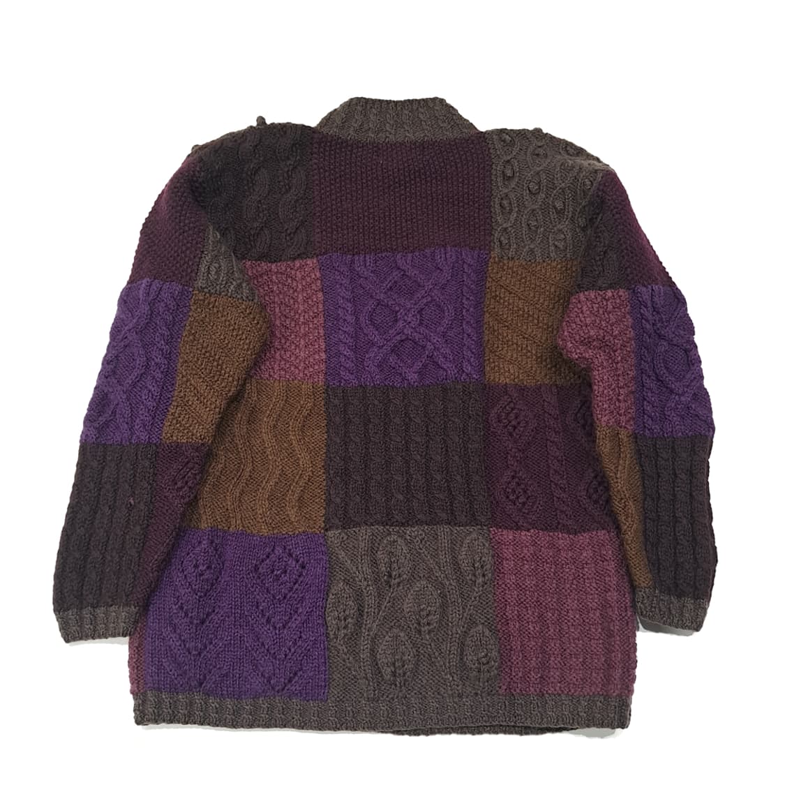 CL070 엘엘빈 울 패치워크 멀티케이블 니트 스웨터 상품이미지5