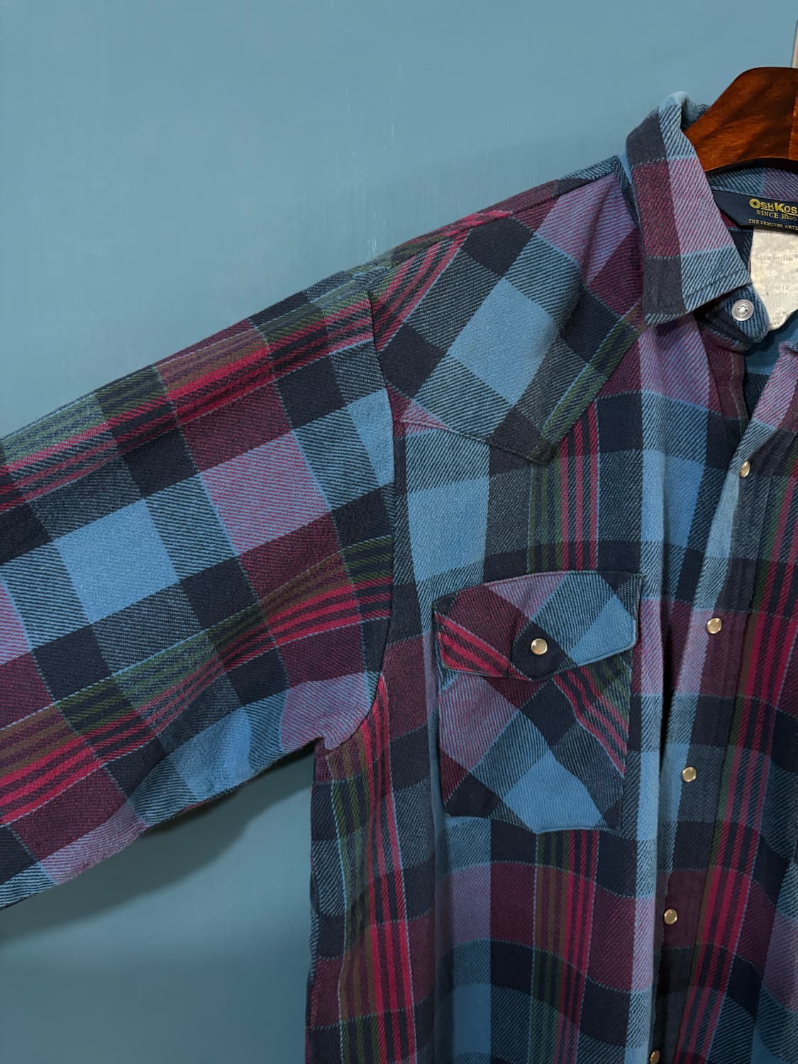 90‘s OshKosh Flannel western Shirt. 상품이미지6
