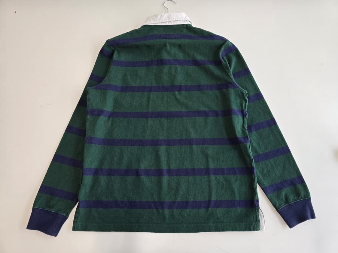 폴로 랄프로렌 스트라이프 코튼 럭비 카라 셔츠 그린/네이비 상품이미지2