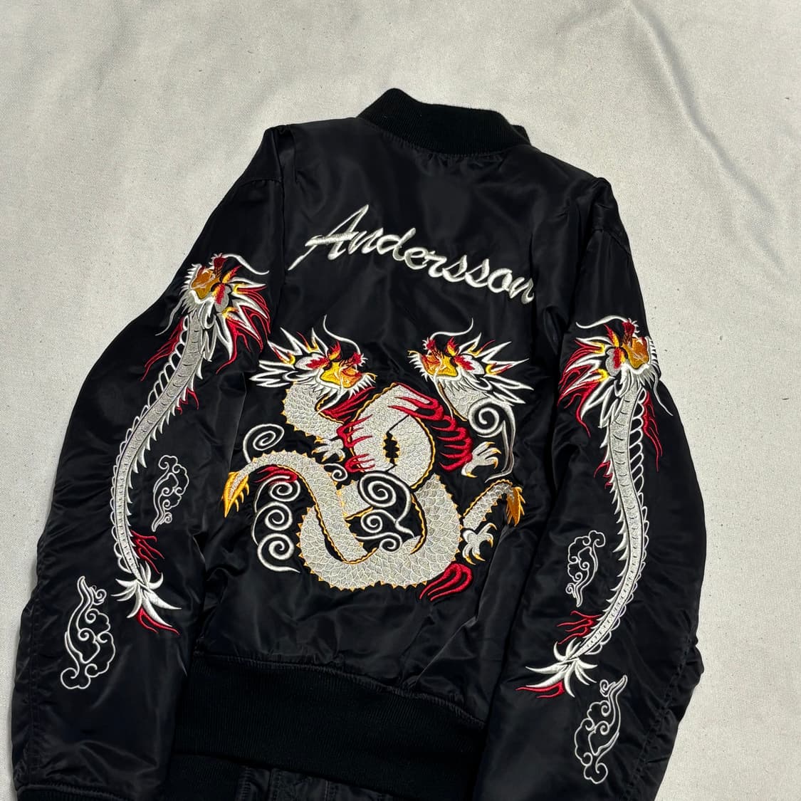 M 쇼트 X 앤더슨벨 드래곤 자수 ma-1 스카쟌 봄버 자켓 상품이미지1