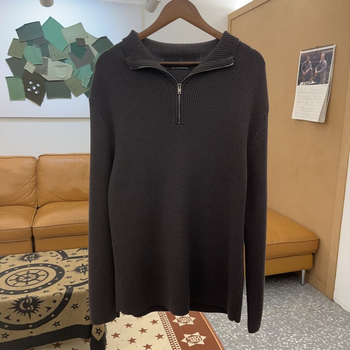 스톤아일랜드 캐주얼 모던시크 반집업 울 니트 XL C08733 상품이미지3