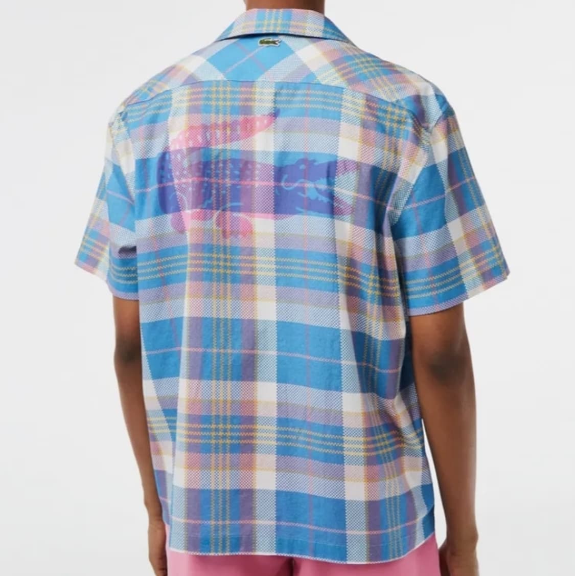 [새상품/택] 라코스테 백 프린트 체크 반팔 셔츠 [블루] 상품이미지3