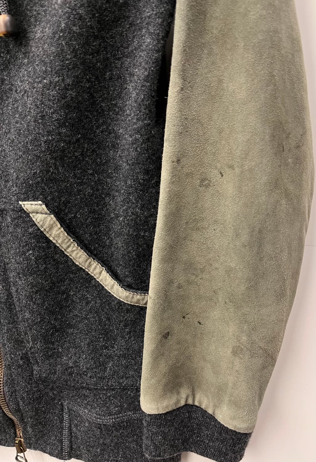 DACUTE 올리브 배색 후드 집업 상품이미지2