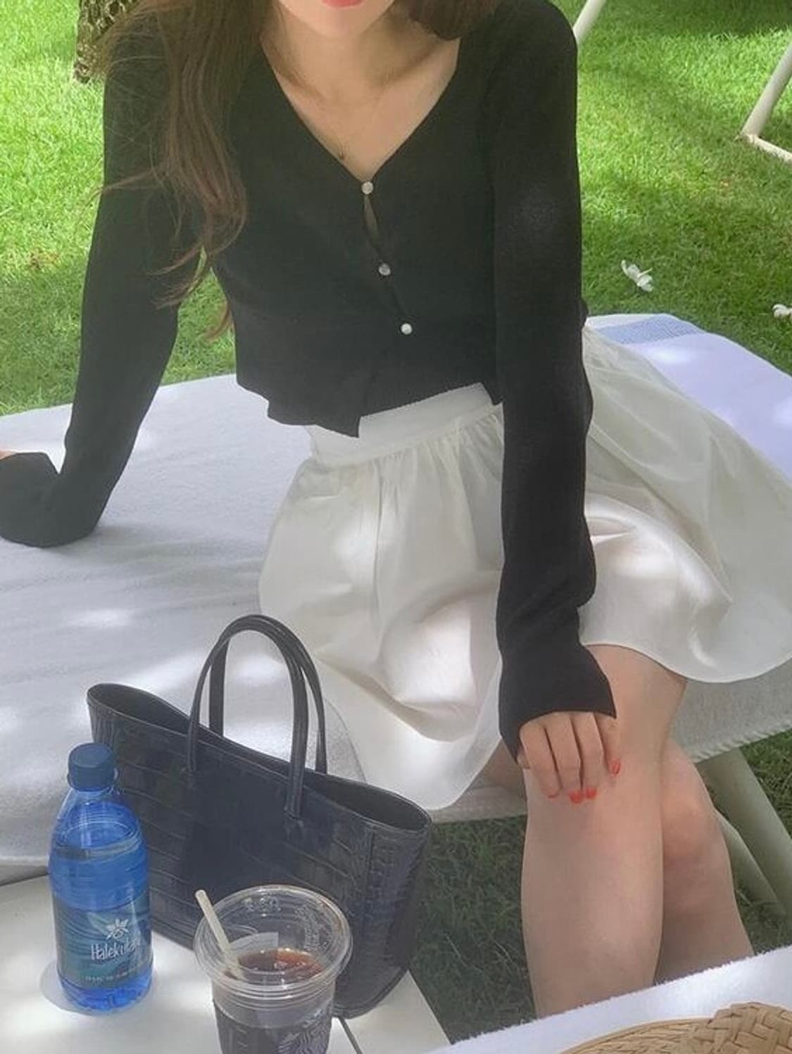 미뉴에트제작 린넨가디건 블랙 상품이미지7