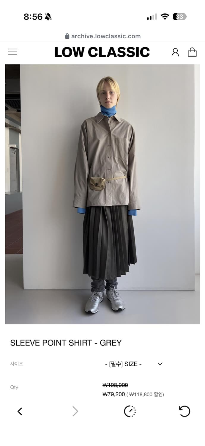 로우클래식 슬리브 포인트 셔츠 새상품 상품이미지2