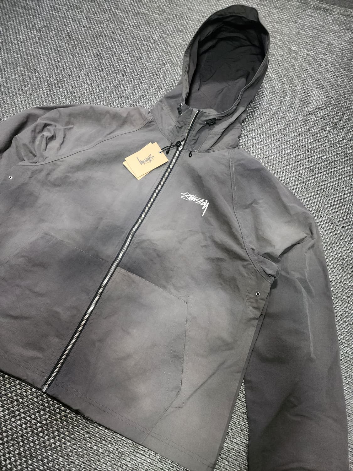 스투시 웨이브다이 비치쉘 자켓 그레이 L 상품이미지7