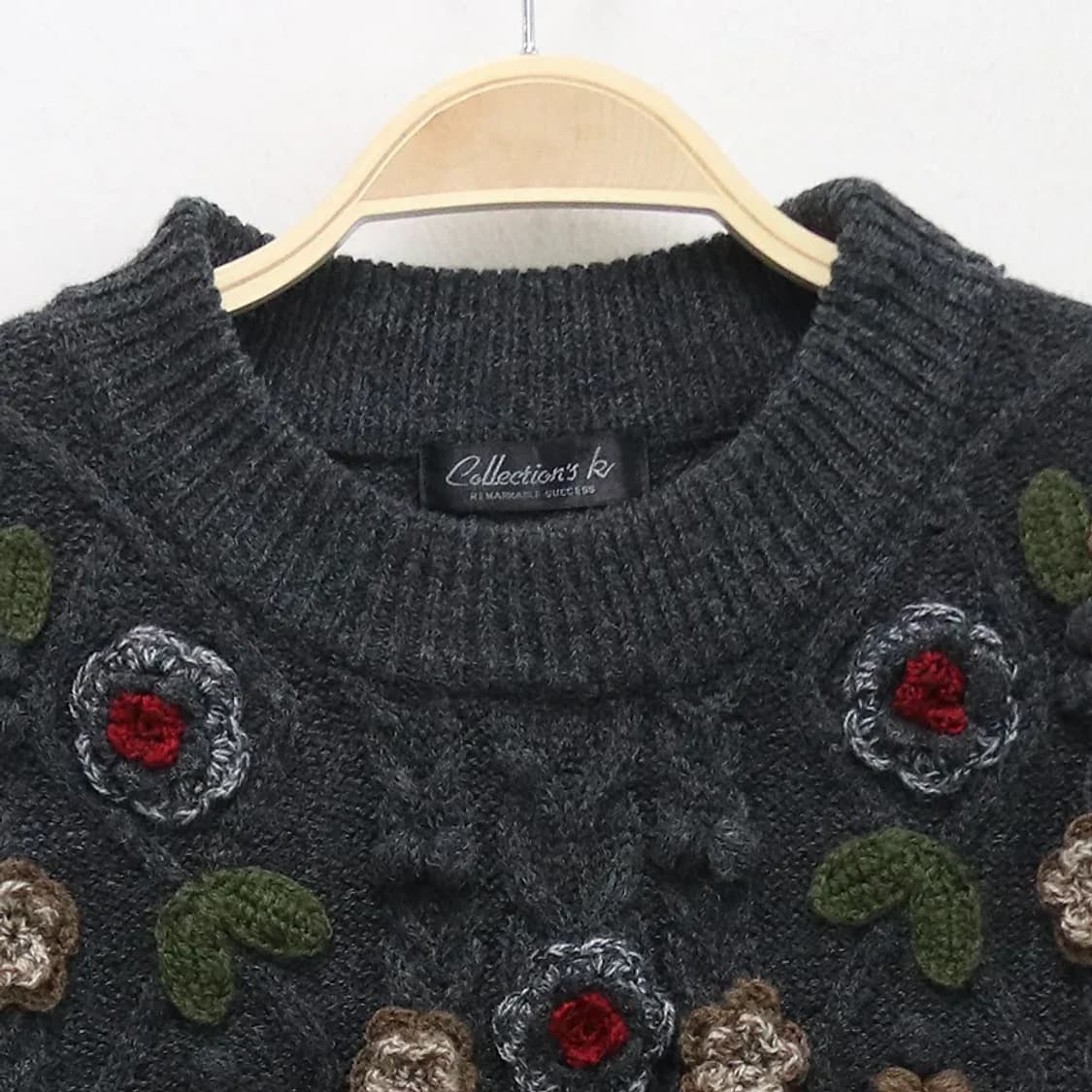 COLLECTION'S K  플라워 포인트 울혼방 니트 60503 상품이미지5