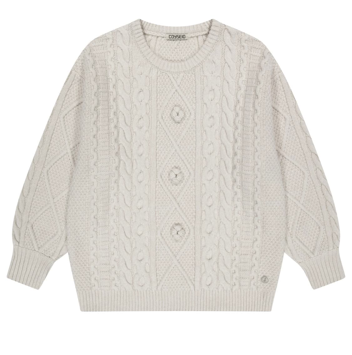 POMPOM CABLE KNIT IVORY 상품이미지1