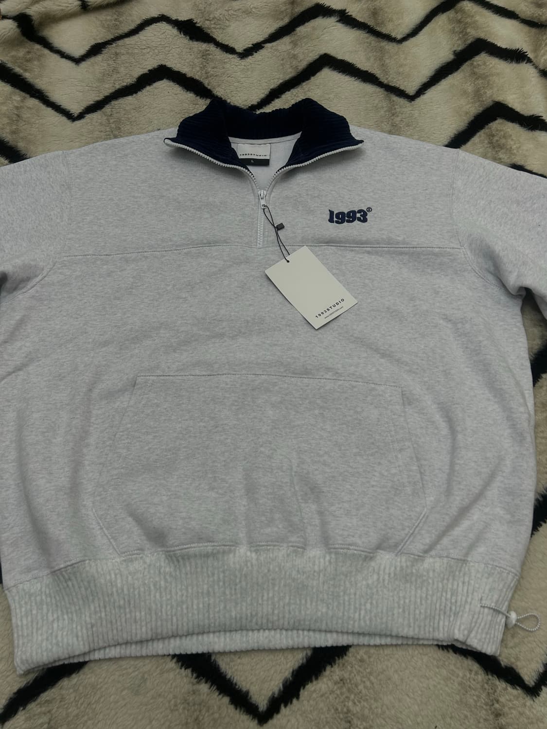 [L]1993스튜디오 오버핏 하프집업 맨투맨/멜란지그레이/기모 상품이미지3