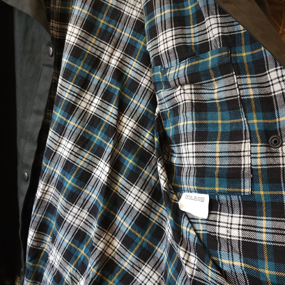 90s 잉글랜드 컨트리 왁스자켓 스톡맨 케이프 왁스코트 레인코트 그린xl 상품이미지8