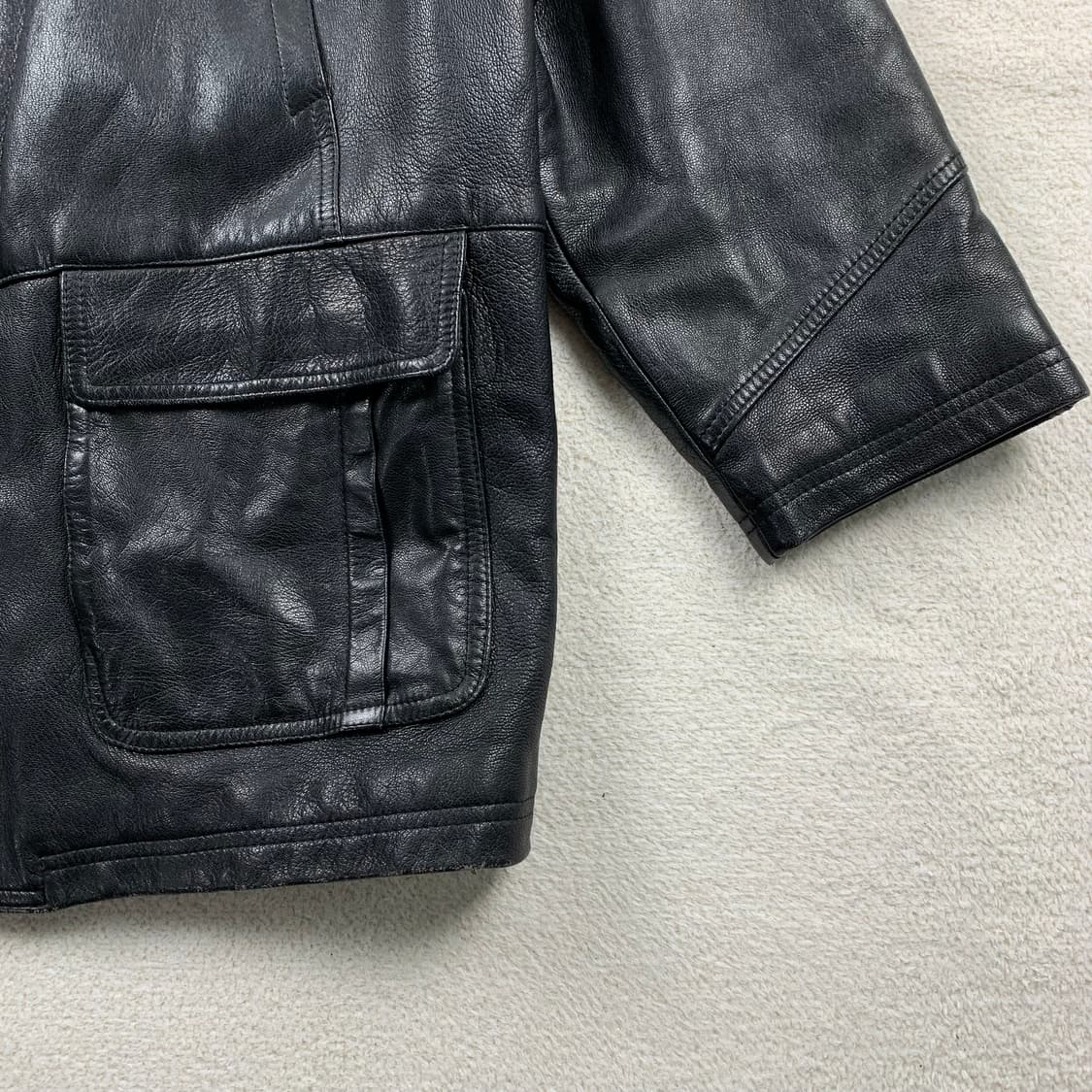 SAVE THE FOREST 이태리제 리얼 레더 헌팅자켓 블랙  상품이미지5