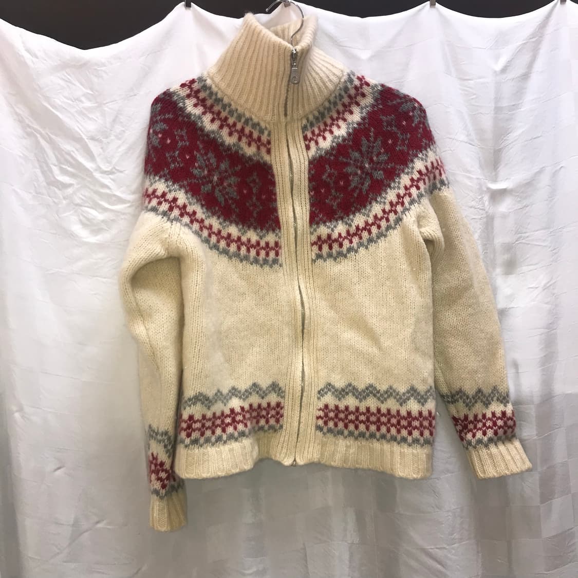 JPN Vintage 모리걸 아가일 니트 집업 상품이미지3