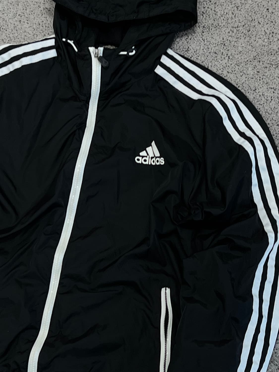 (95) 아디다스 올드스쿨 삼선 우븐 바람막이 블랙 상품이미지2
