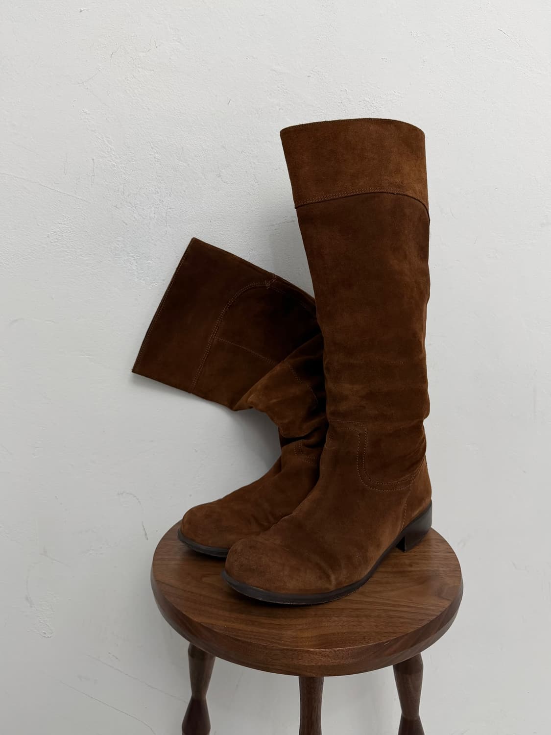 브라운 스웨이드 롱부츠  상품이미지1