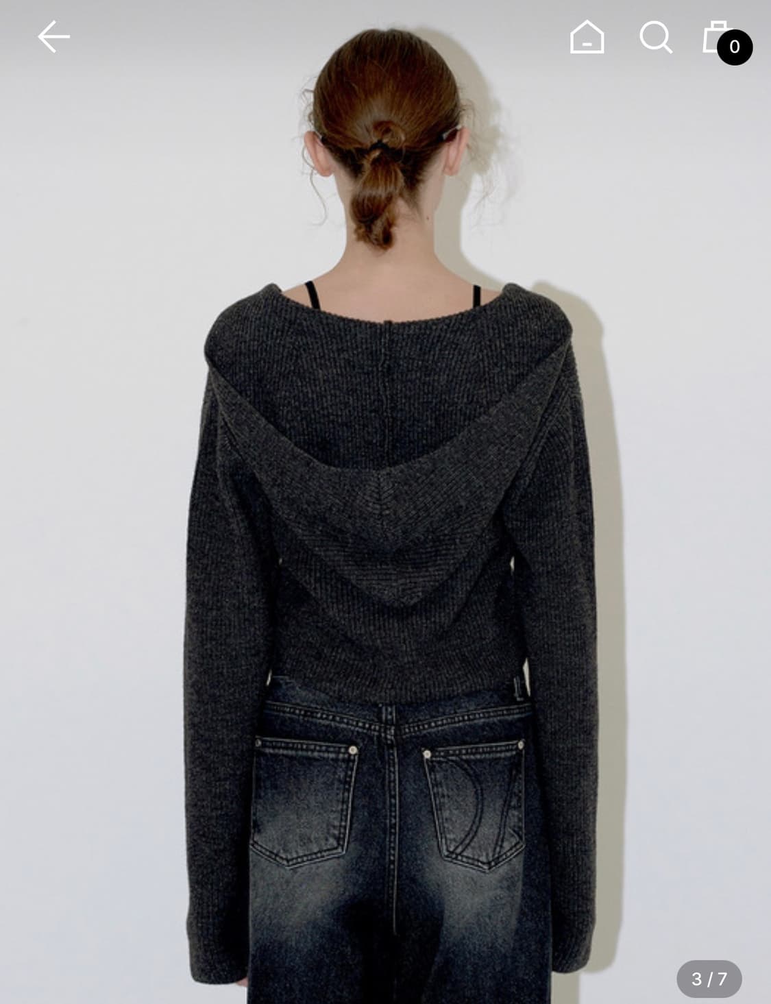 [다이애그널] Wool lace up Hoodie 그레이(차콜) 상품이미지3