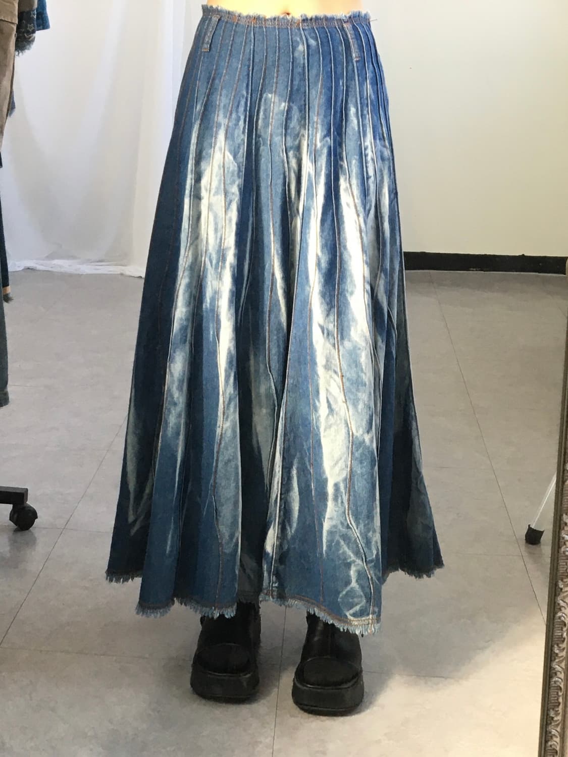 Washing denim skirt 상품이미지1