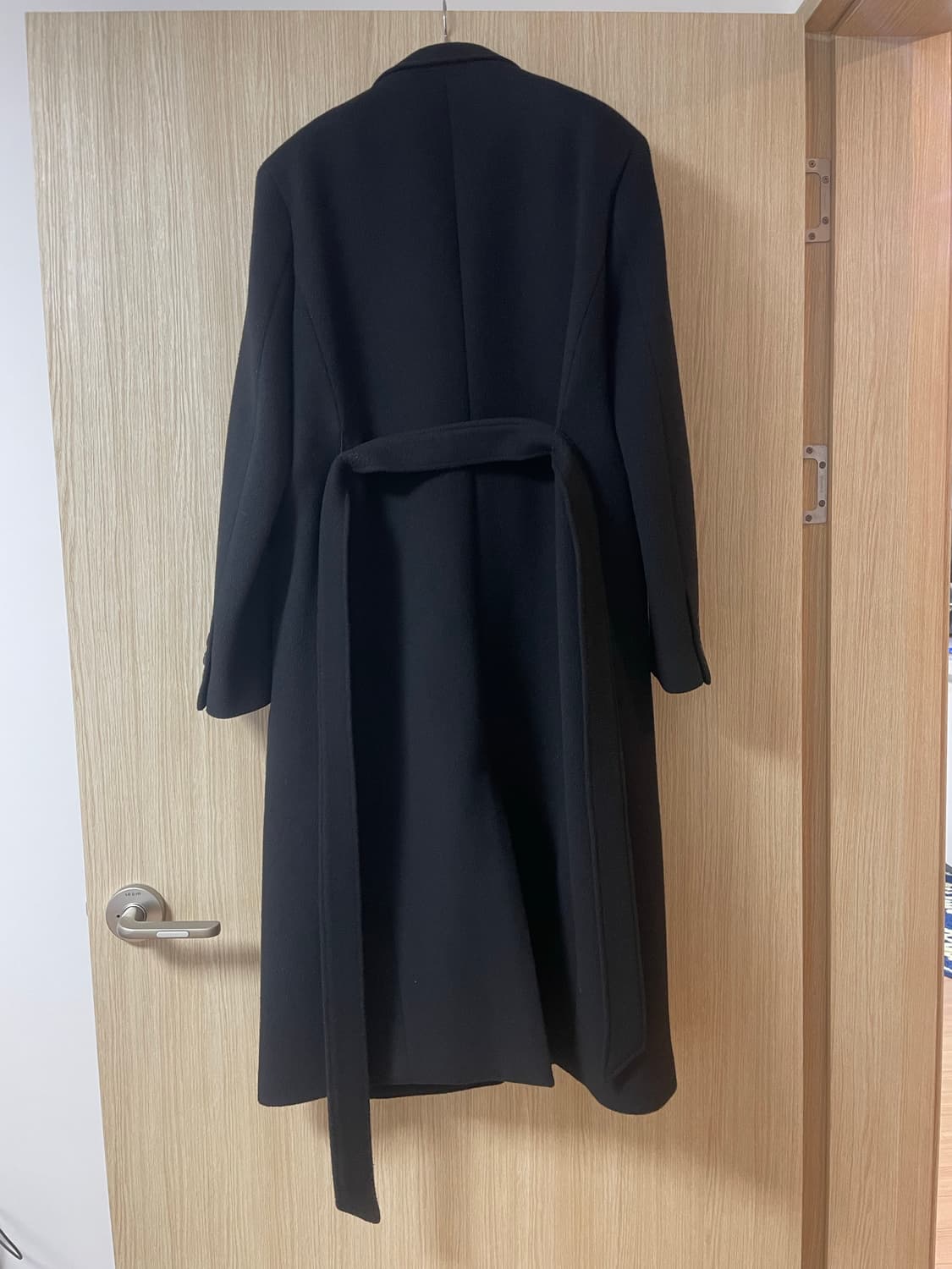 파사드패턴 캐시미어 벨티드 코트 블랙 미디엄 상품이미지2