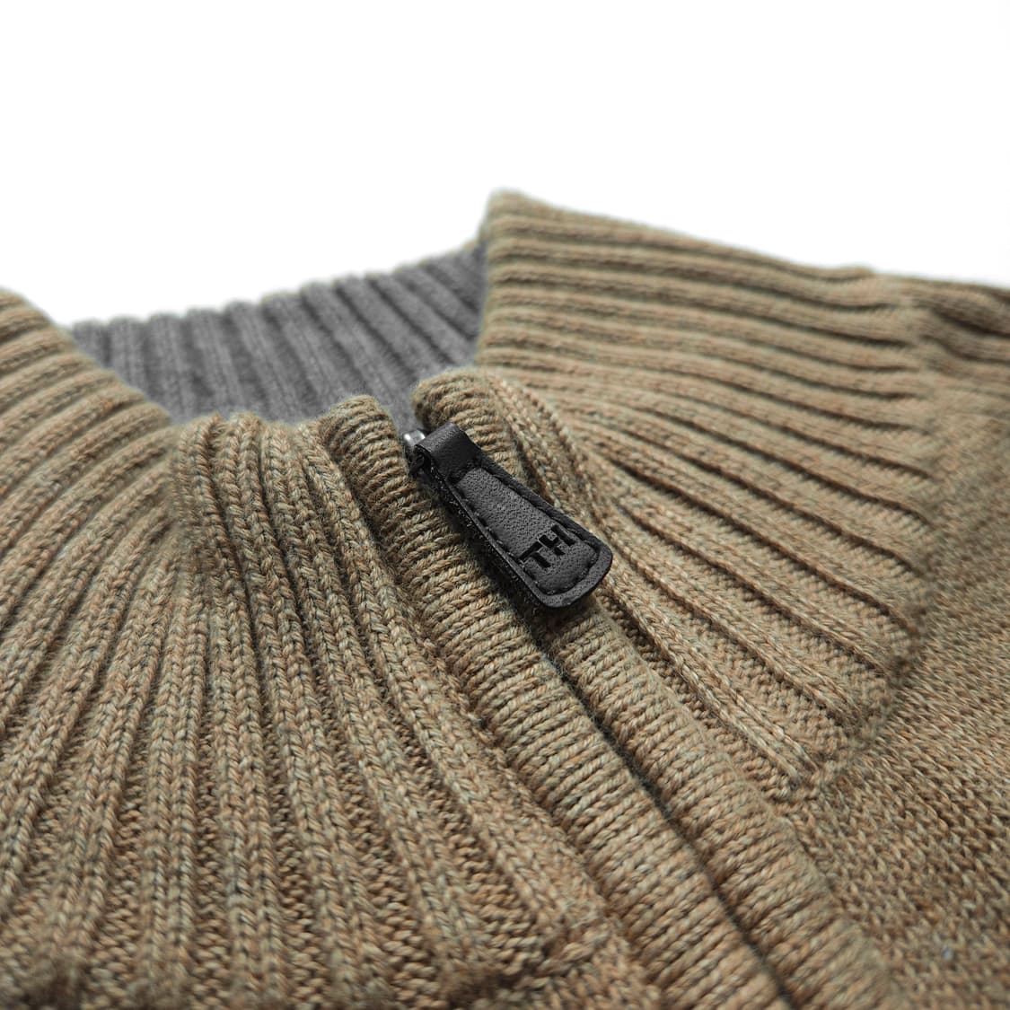 타미힐피거 스몰로고 미니멀 브라운 니트 집업 (L) 상품이미지5