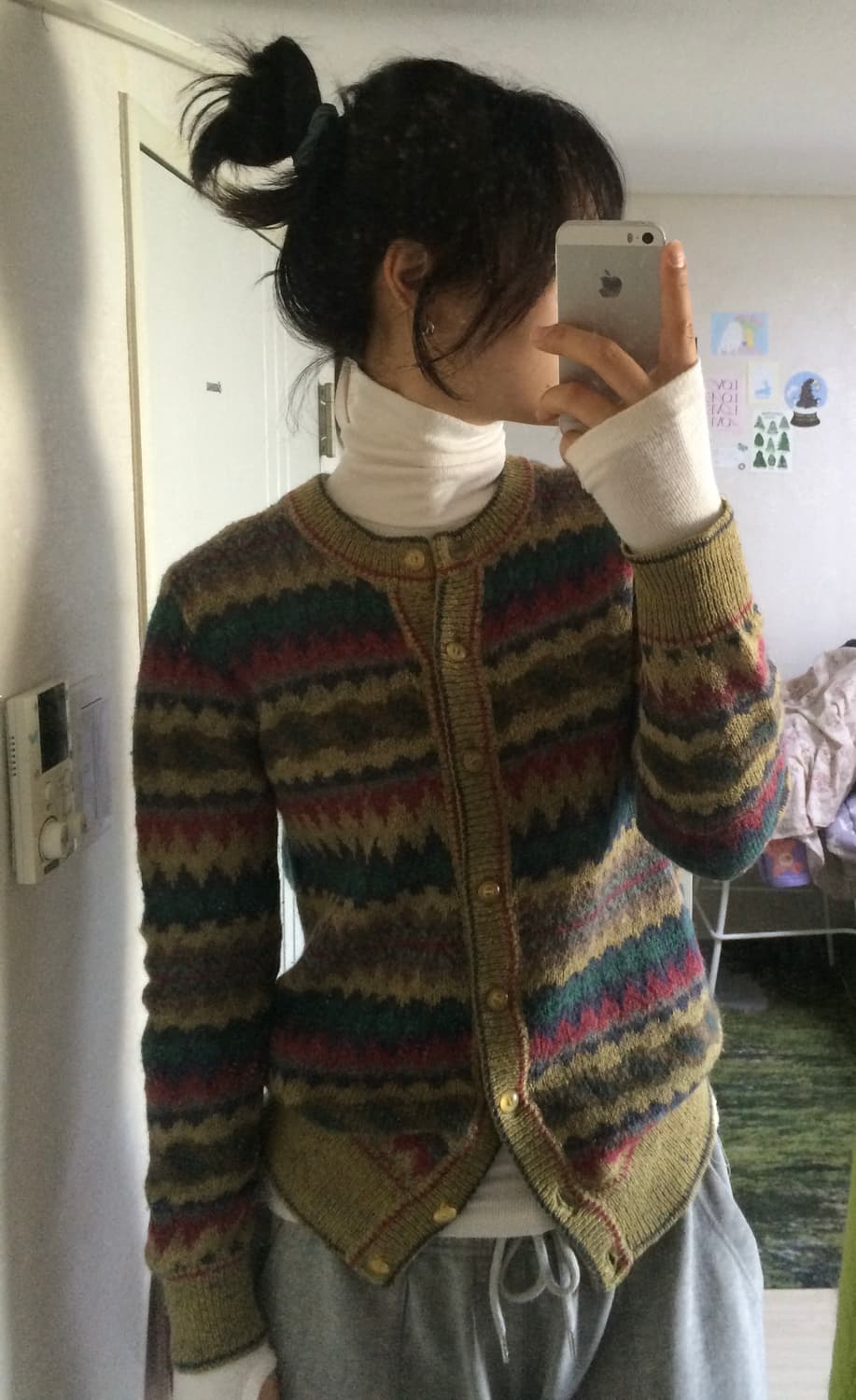 빈티지 fil magie 스트라이프 버튼 니트 가디건  상품이미지4