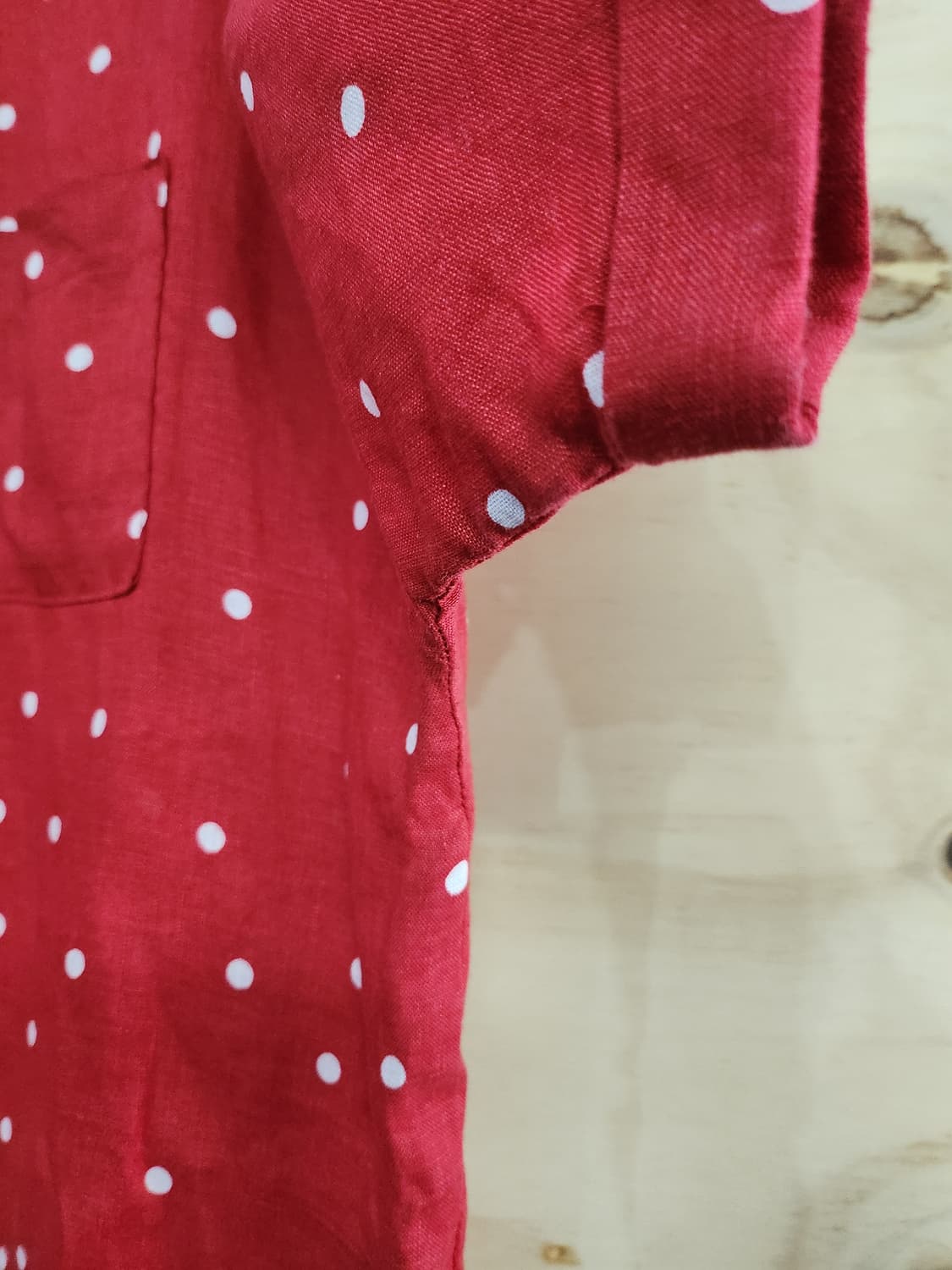 124) 스테파넬 도트무늬 마 반팔 셔츠 상품이미지3