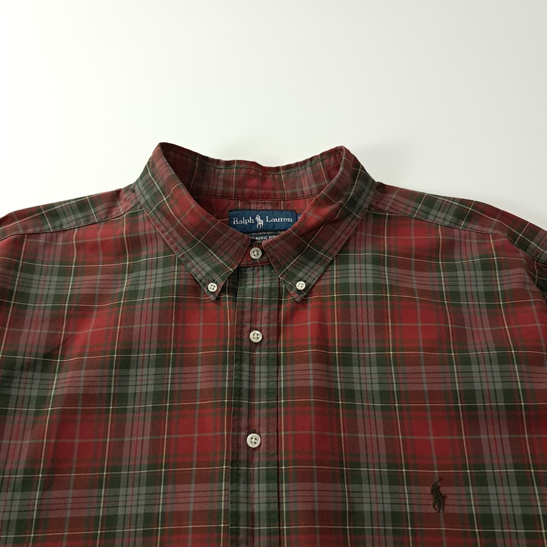 CK276 3XLB 폴로 90s 클래식 타탄체크 레드그린 셔츠 남방 상품이미지2