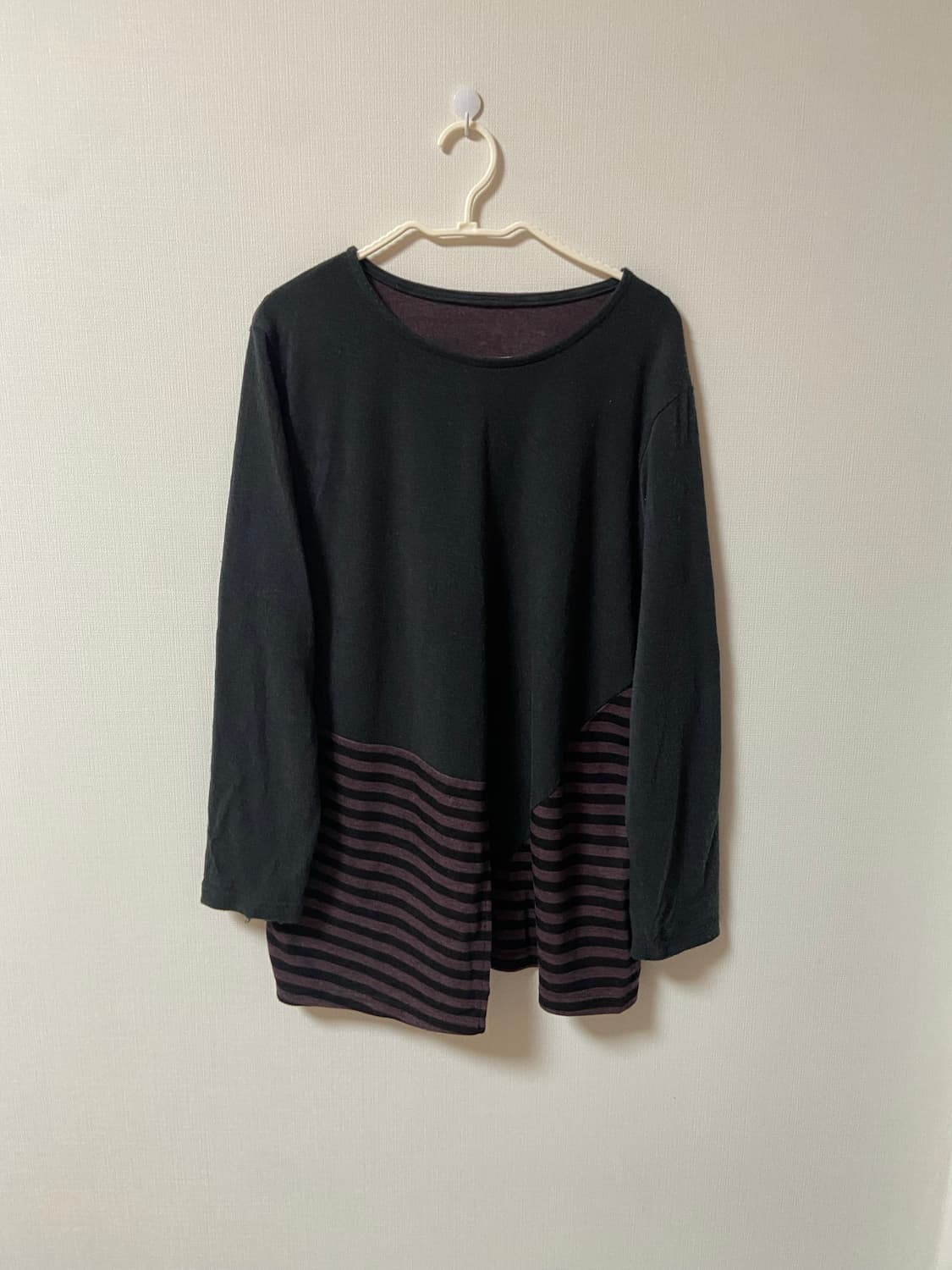 일본 빈티지 하구미 레이어드 스트라이프 면티 상품이미지1