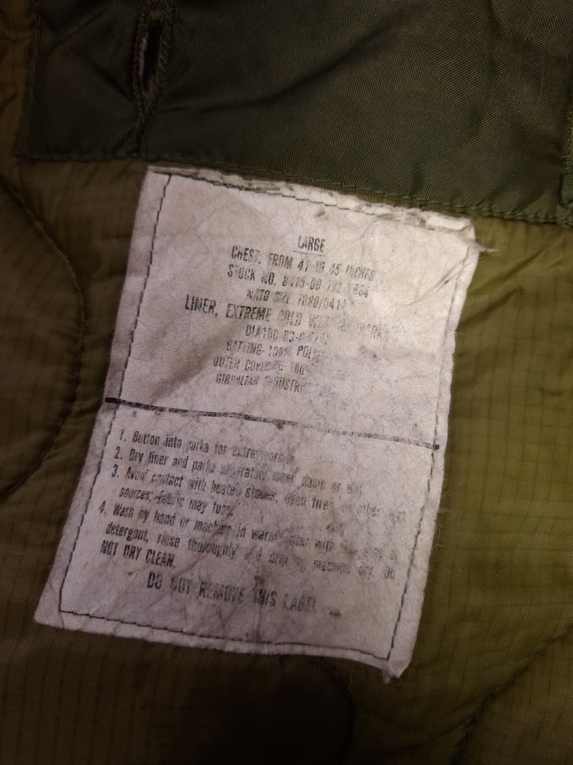 오리지날 미군 M-65 개파카 후드 양털 라지사이즈 풀셋트 상품이미지2