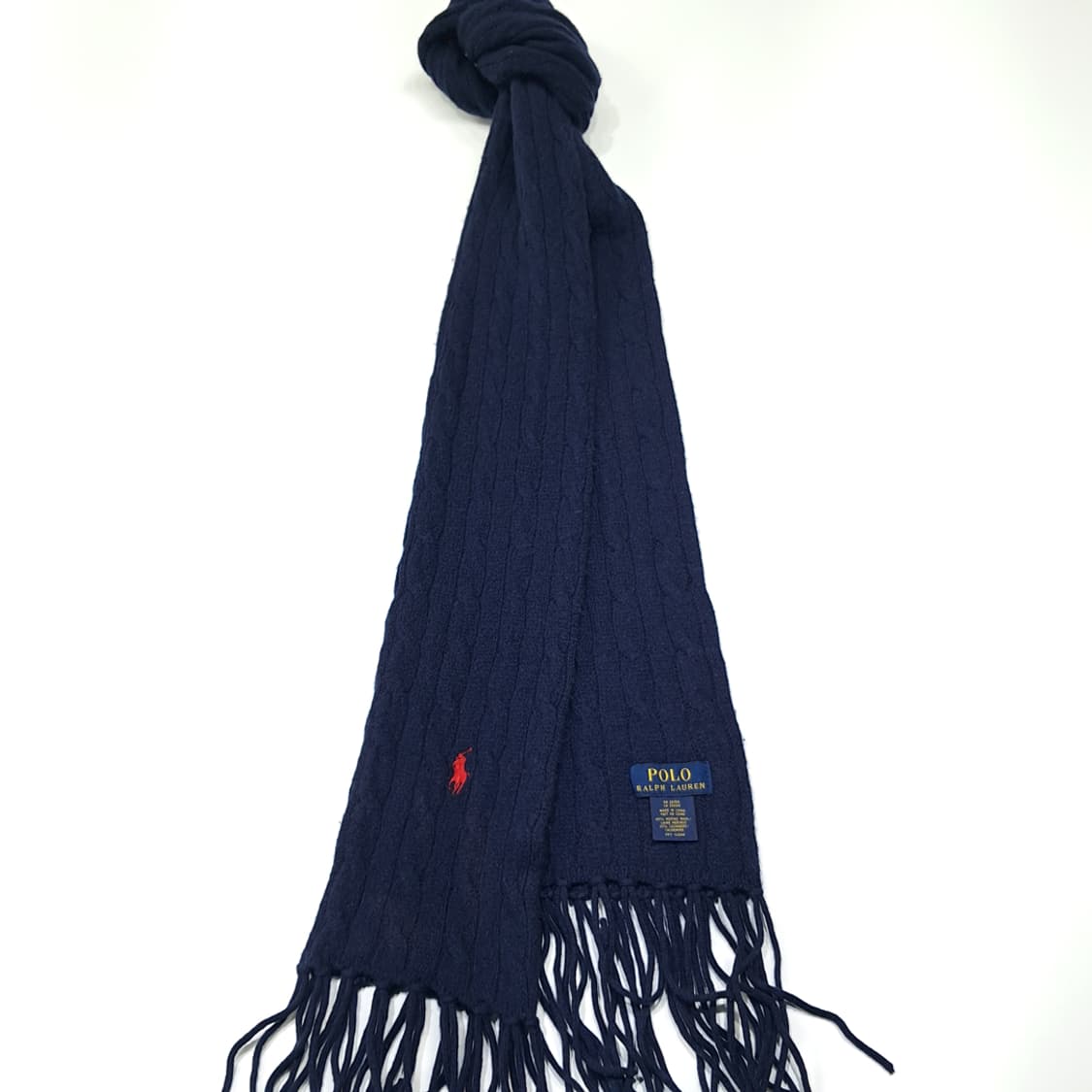 MX430 폴로 메리노캐시미어 케이블니트 레드포니 네이비 머플러 목도리 상품이미지2