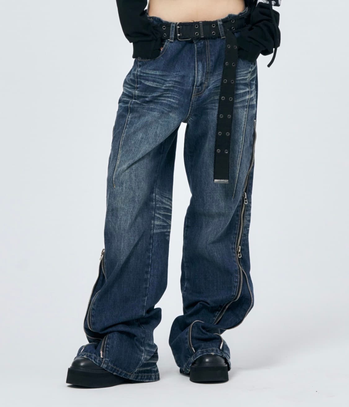 스키즘인듀싱 CONVERTIBLE ZIP UP JEANS BLUE 상품이미지2