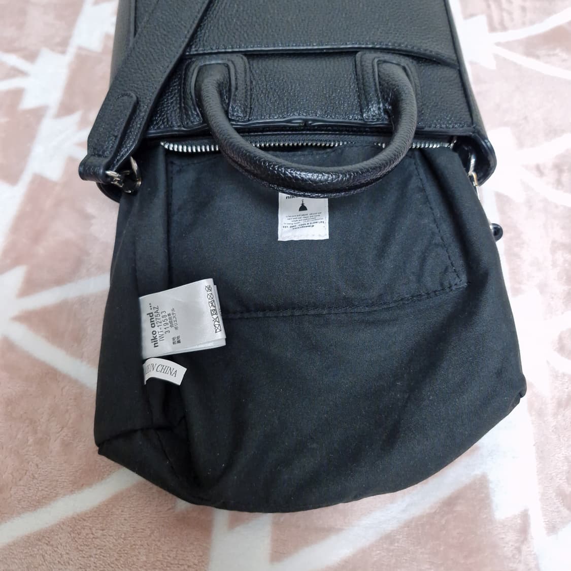 니코앤드 3way 가죽 가방 숄더백 토트백 크로스백 블랙 상품이미지7