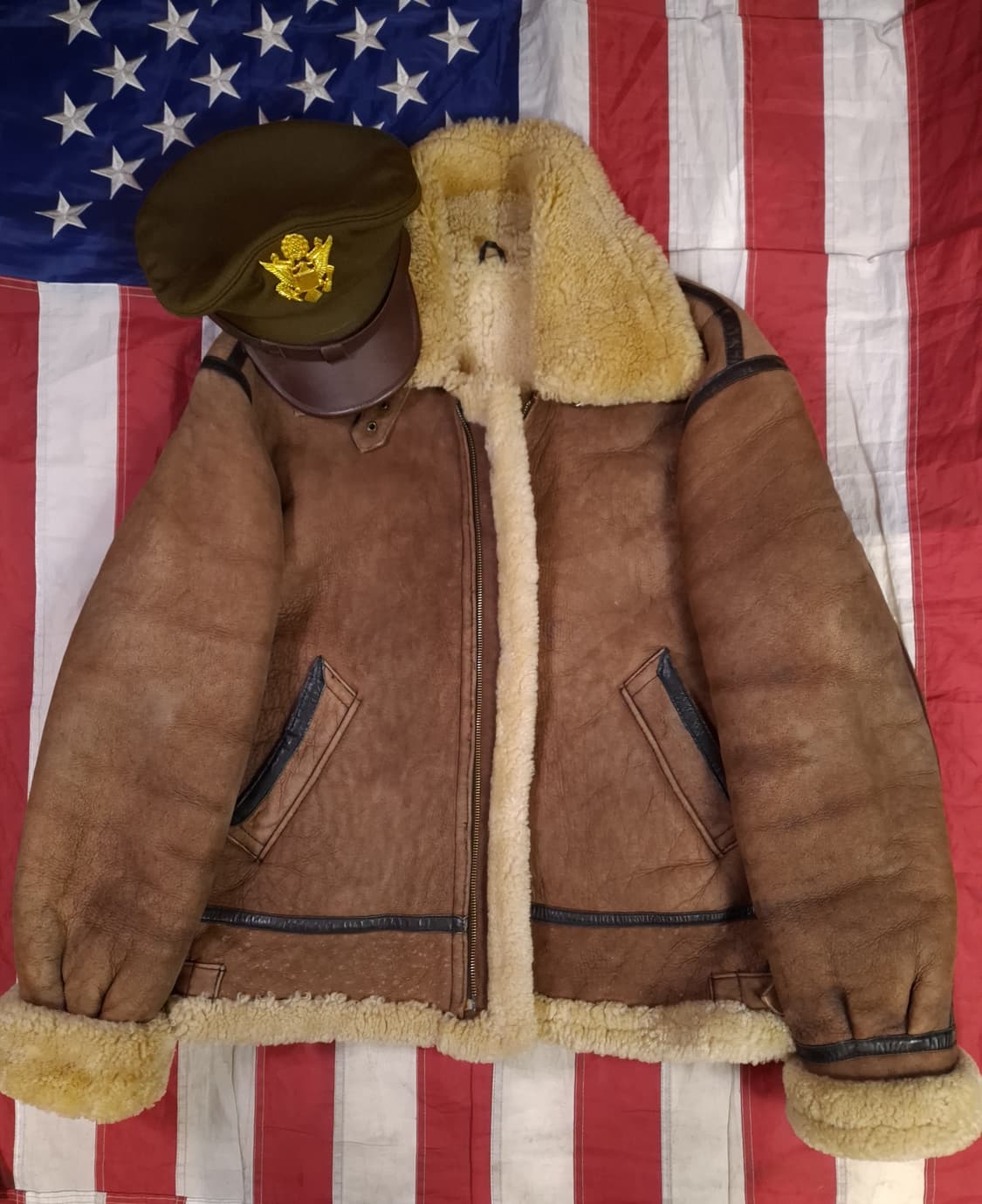 미공군 B-3 TYPE 천연가죽 항공 폭격기 무스탕 상품이미지2