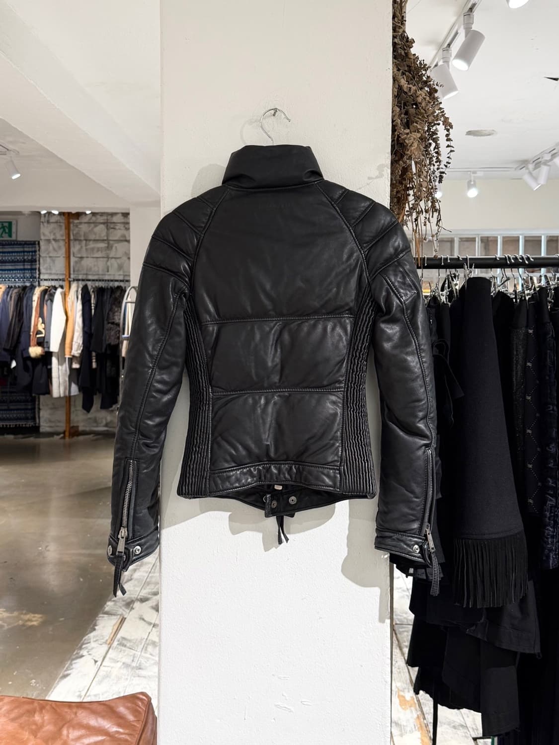 디스퀘어드2 08FW 블랙 레더 다운 바이커 자켓 상품이미지6