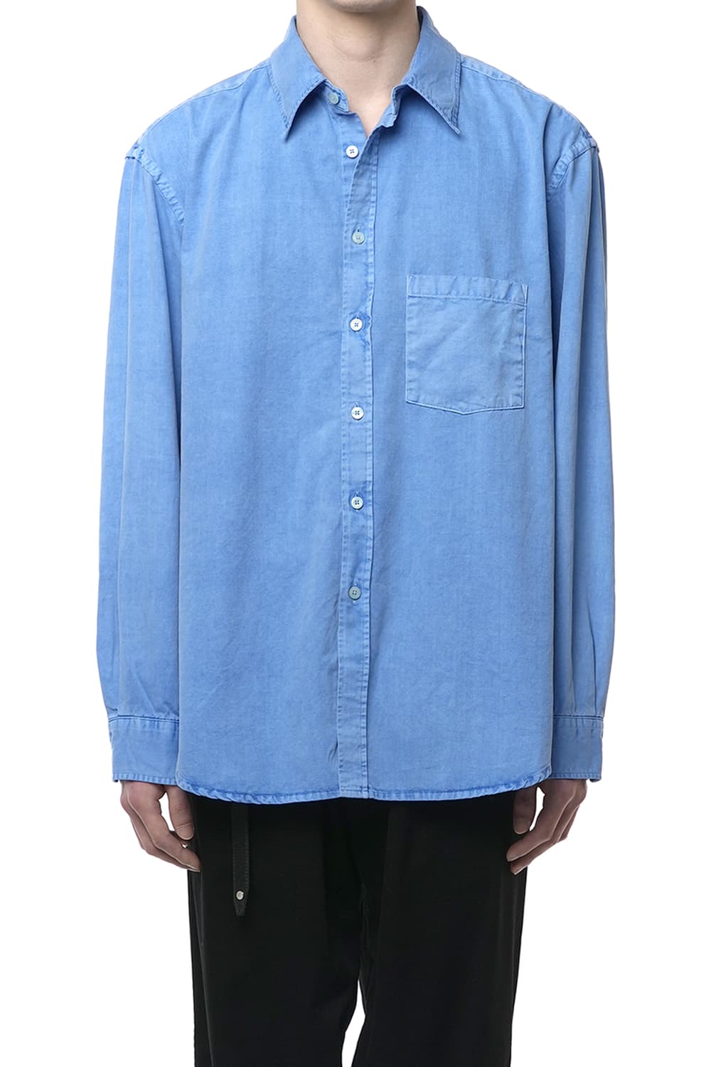 [3] 이얼즈어고 오버다이드 코튼드릴 포이카 셔츠 더스티블루 상품이미지1