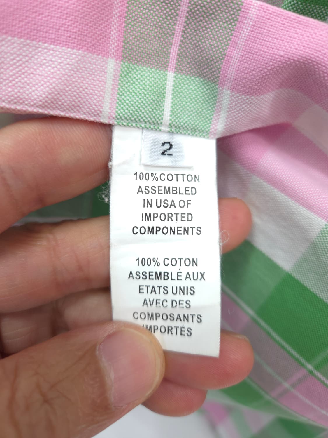 2사이즈 톰브라운 핑크 그린 체크 셔츠 상품이미지6