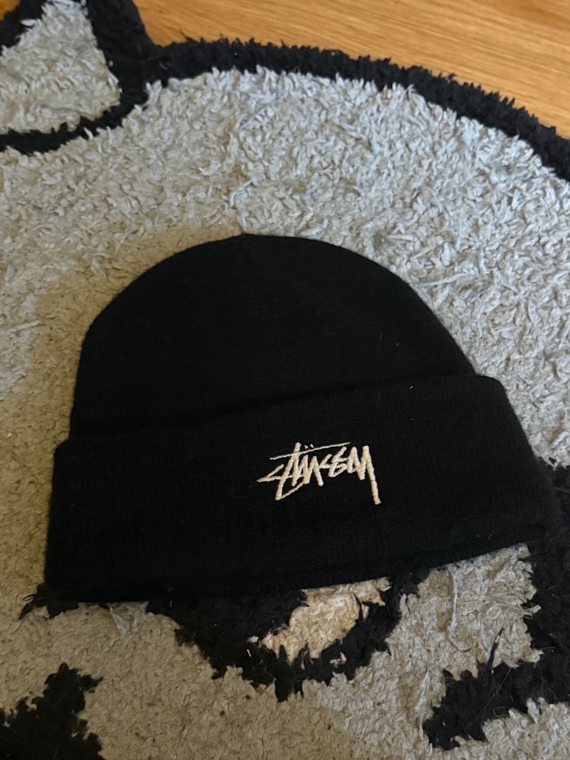 스투시 스탁 커프 비니 블랙 상품이미지1