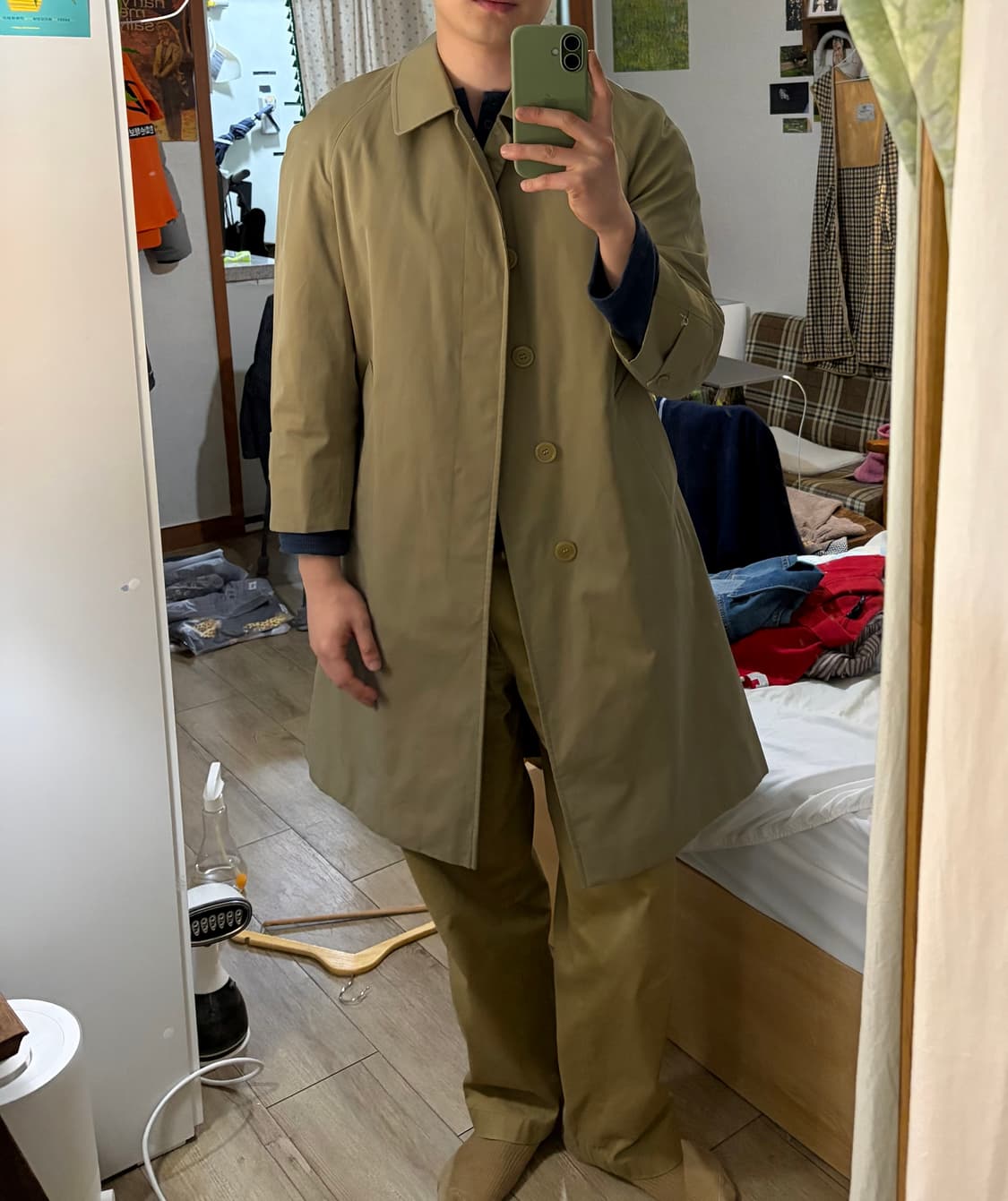 95-100) 80s 아쿠아스큐텀 트렌치코트 상품이미지10