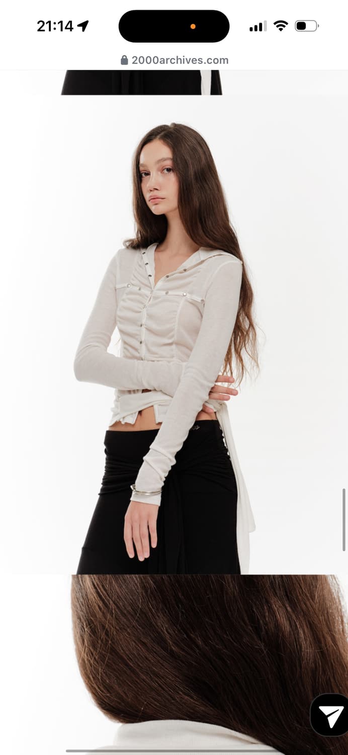 새상품) 2000아카이브스 레나 셔링 탑  상품이미지2