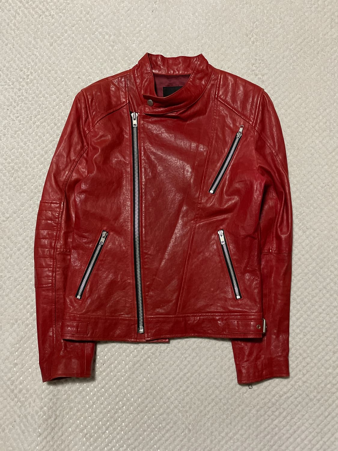 [46] 206옴므 웨스턴 무드 쉽스킨 양가죽 절개 레더 자켓 상품이미지1