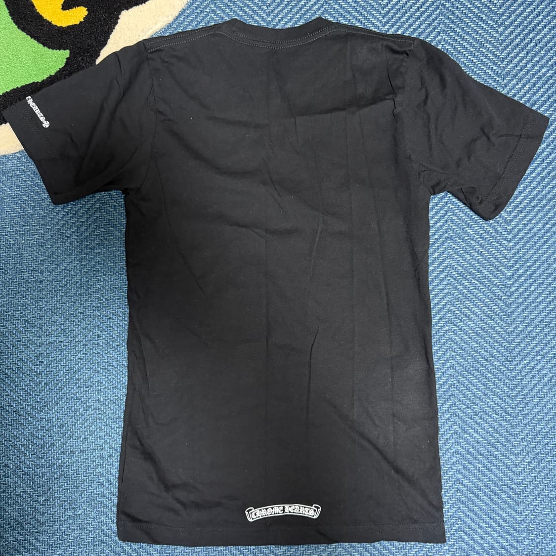 [XS]크롬하츠 넥 스크립트 로고 티셔츠 블랙 상품이미지2